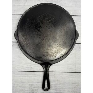 Vintage Miami‎ Cast Iron Skillet No. 9 Smooth Bottom Cookware Restored